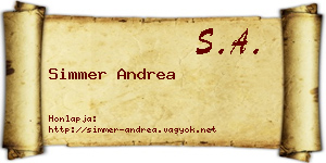 Simmer Andrea névjegykártya